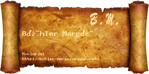 Böhler Margó névjegykártya